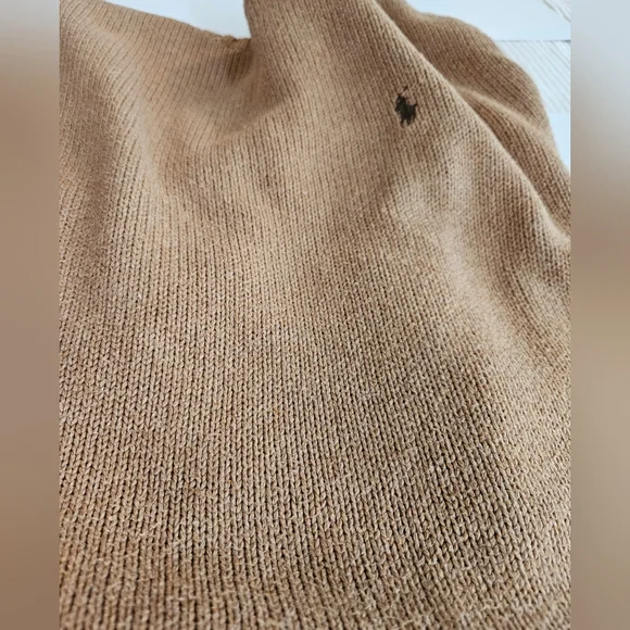 Polo by Ralph Lauren Men's Tan Beige Sweater Size XL Tall 100% Cotton - Picture 11 of 14